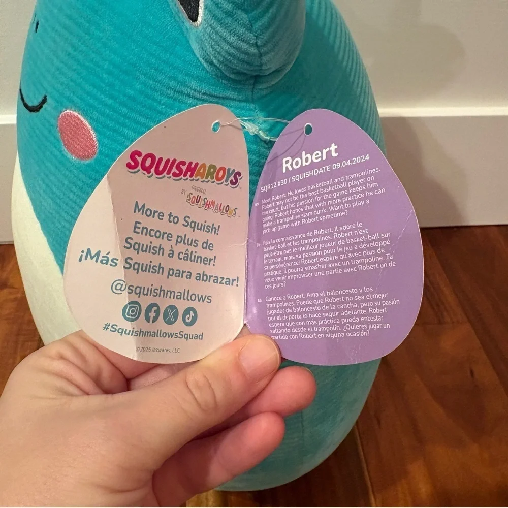 NWT Squishmallows Robert the Frog Corduroy Easter Edition 14” Large Super Rare
